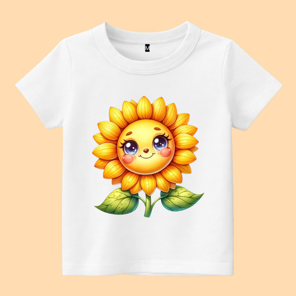 baju kaos anak gambar bunga matahari