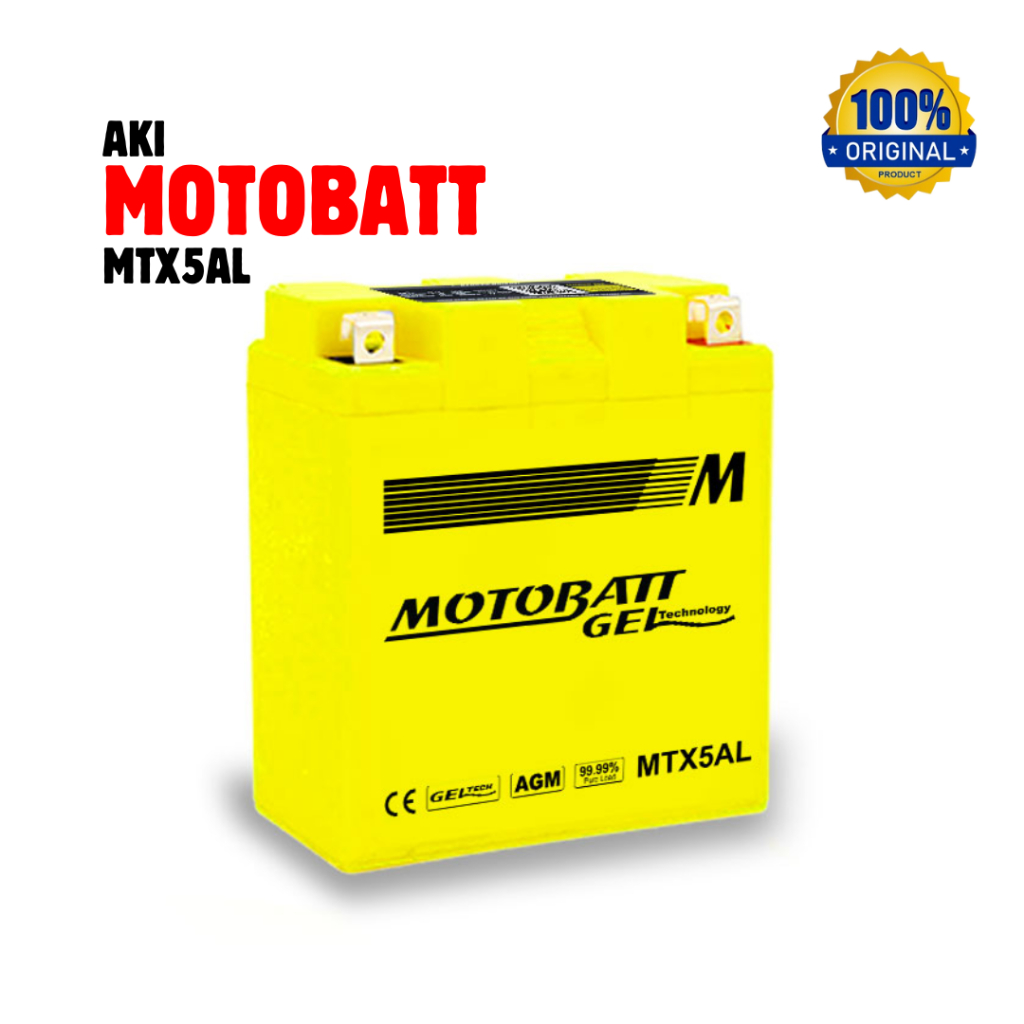 AKI MOTOR MOTOBATT MTX 5AL | AKI MIO SPORTY SMILE JUPITER LEGENDA MEGAPRO SUPRA SHOGUN MOTOBATT ORIG