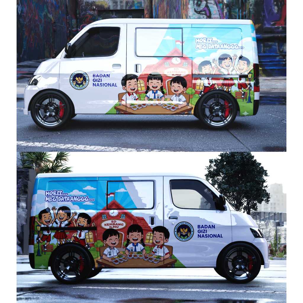 stiker branding mobil mbg, sppg, bgn / branding mbg / branding mobil mbg / stiker mbil mbg