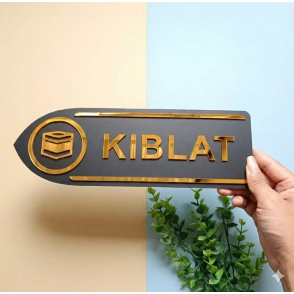 Tanda Arah Kiblat Akrilik Tempel Penunjuk Kiblat Masjid Mushola