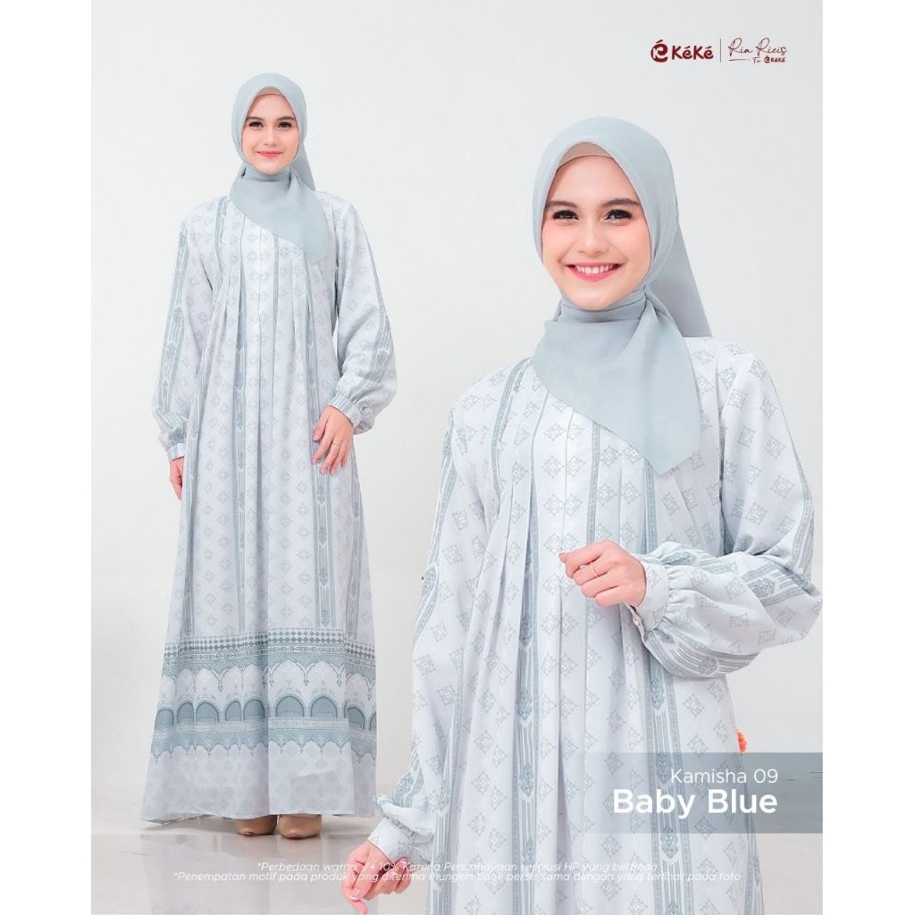 GAMIS DRESS DEWASA KEKE TERBARU KEKINIAN MOTIF SIMPEL KAMISHA 09