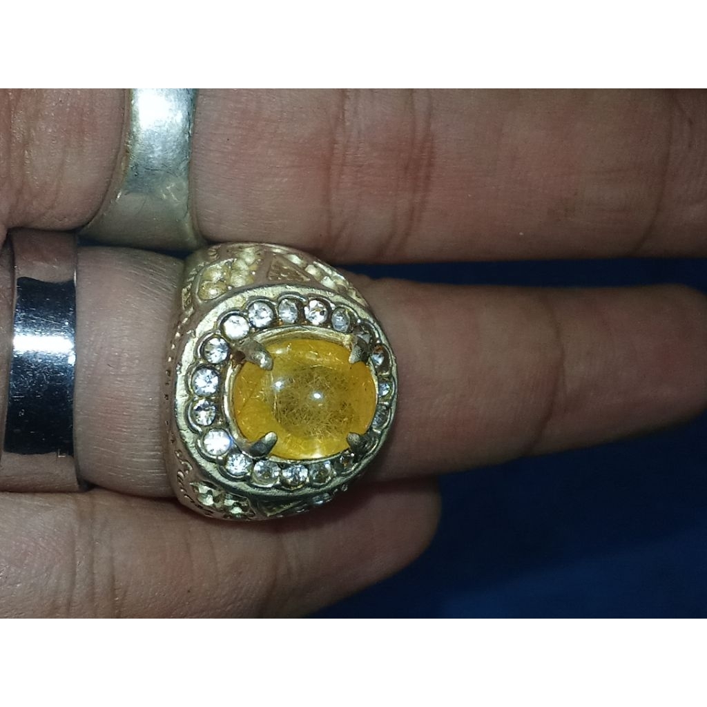 Kecubung rambut Kinyang serat emas asli