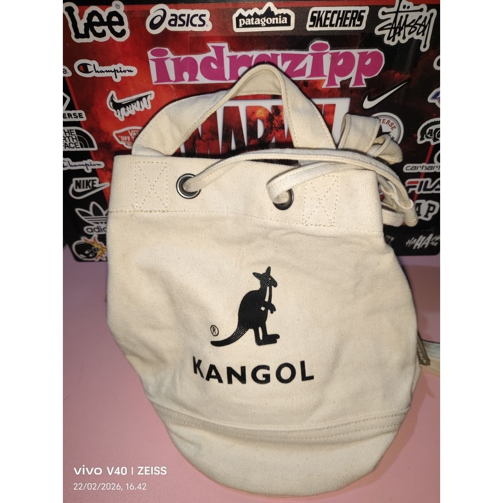 Tas Sling Serut Kangol Cream ORI