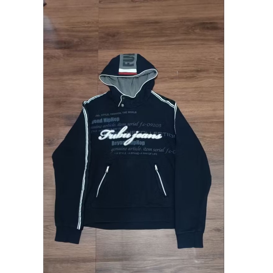 FUBU Beyond HipHop Navy Zip HoodieY2K Streetwear Archive