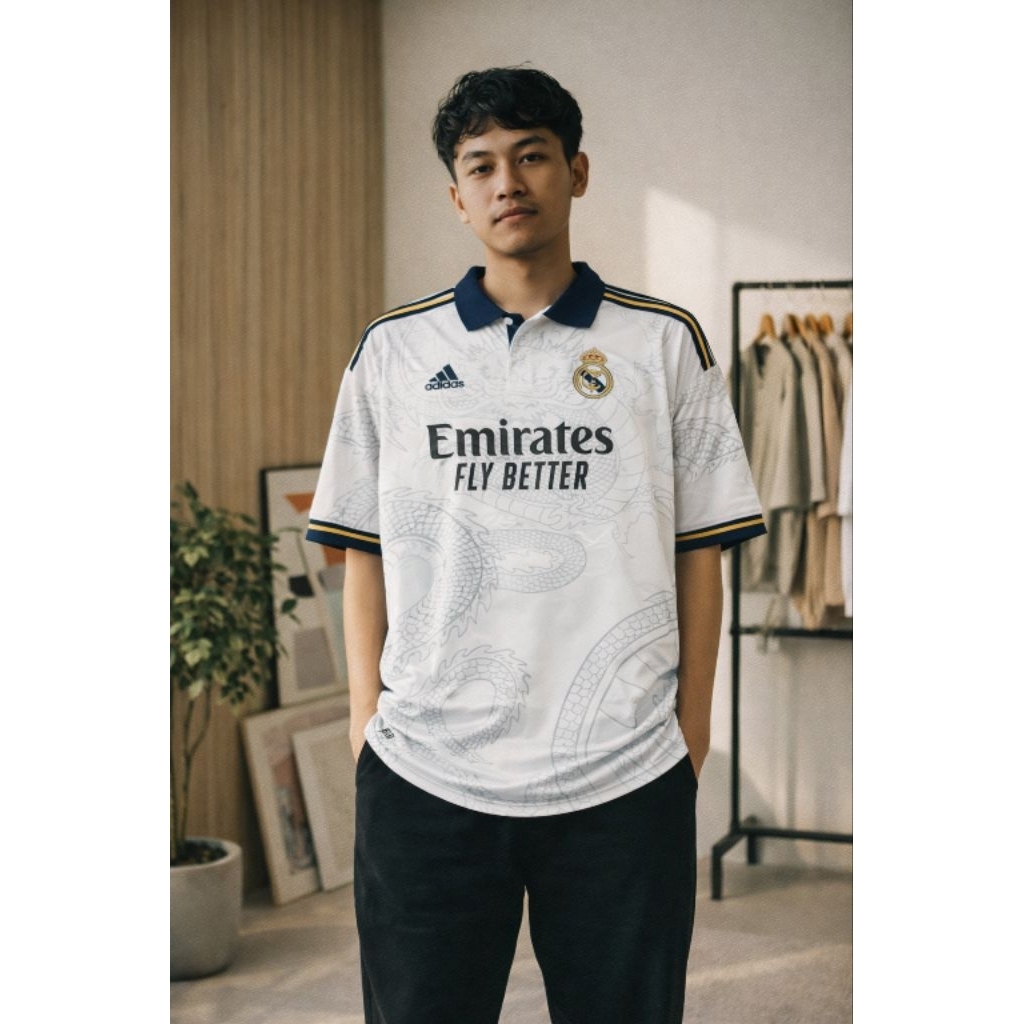 Jersey Bola Real Madrid Naga Putih 25/26 Grade Ori AAA++ Quality