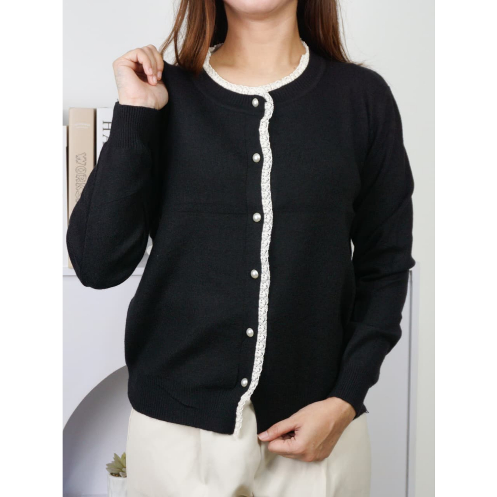 SEALA | Cardigan Rajut Import Renda | Atasan Rajut Import Renda Terbaru Korean Style