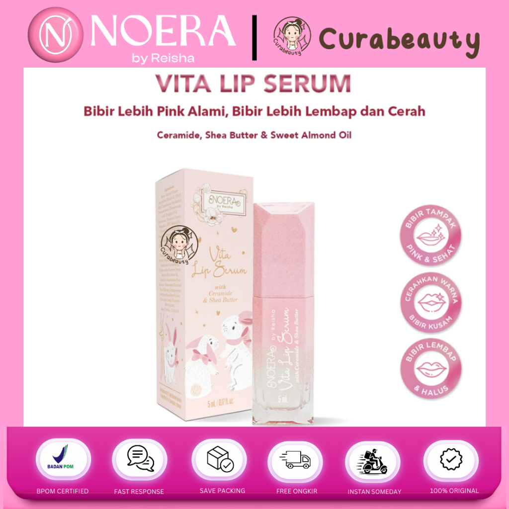 CURABEAUTY MANADO NOERA VITA LIP SERUM NEW FORMULA WITH CERAMIDE & SHEA BUTTER