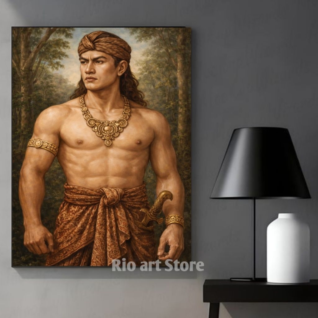 Hiasan dinding poster raden kian santang putra prabu siliwangi untuk walldecor atau dekorasi dinding
