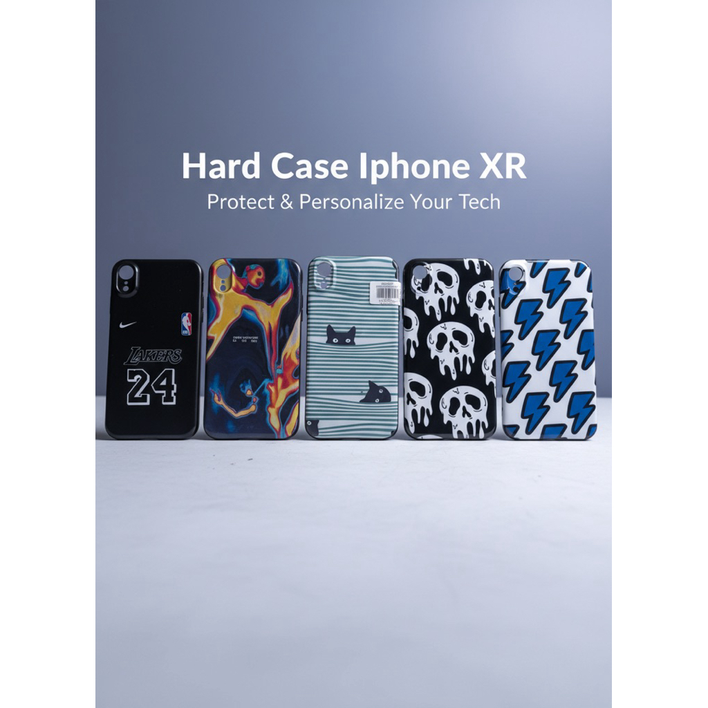 Casing iPhone XR Hardcase Premium - Case iPhone XR Karakter Skull Cat Lightning Lakers 24 - Pelindun