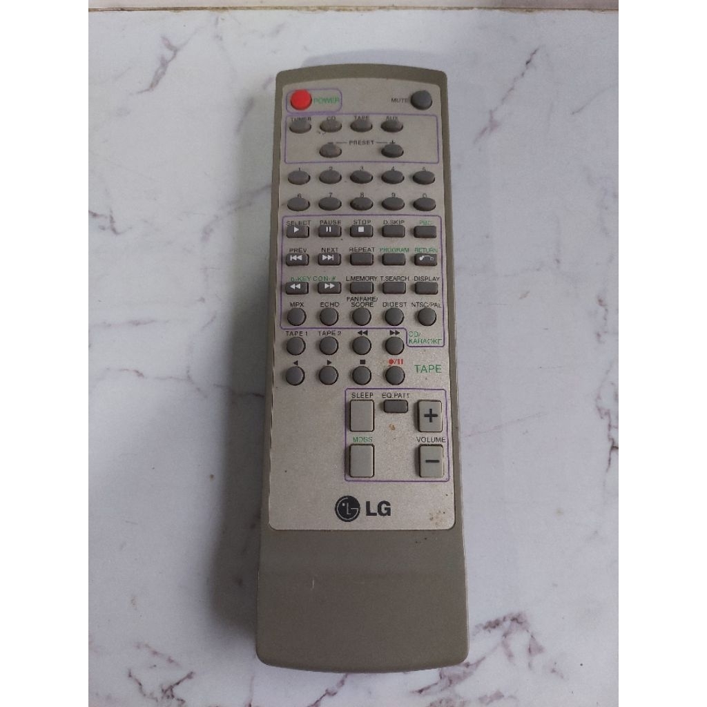 LG  REMOT  AUDIO  SYSTEM  JADUL  TUNER  CD  TAPE  AUX  KAROKE COMPO
