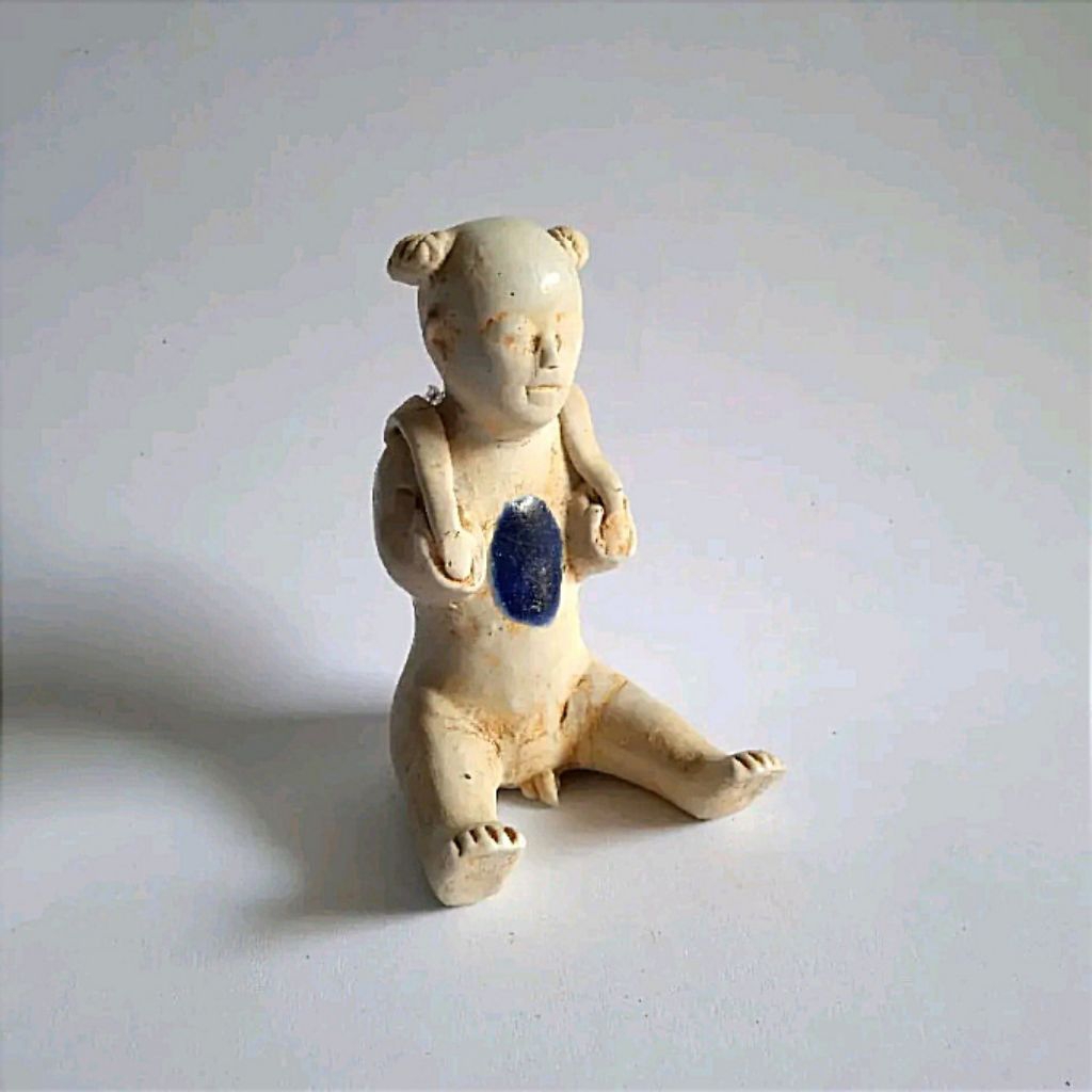 Antik Vintage Porselen Cina Patung Baby Doll Figuren of Boy Utuh Kuno Tua Layak Koleksi