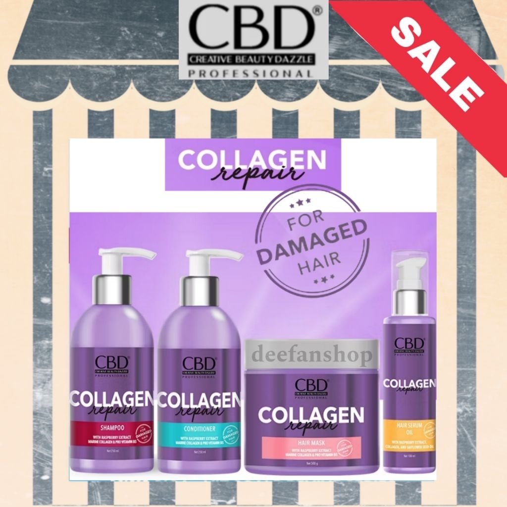 CBD COLLAGEN Shampoo Hair Mask Treatment / Perawatan Rambut Rusak