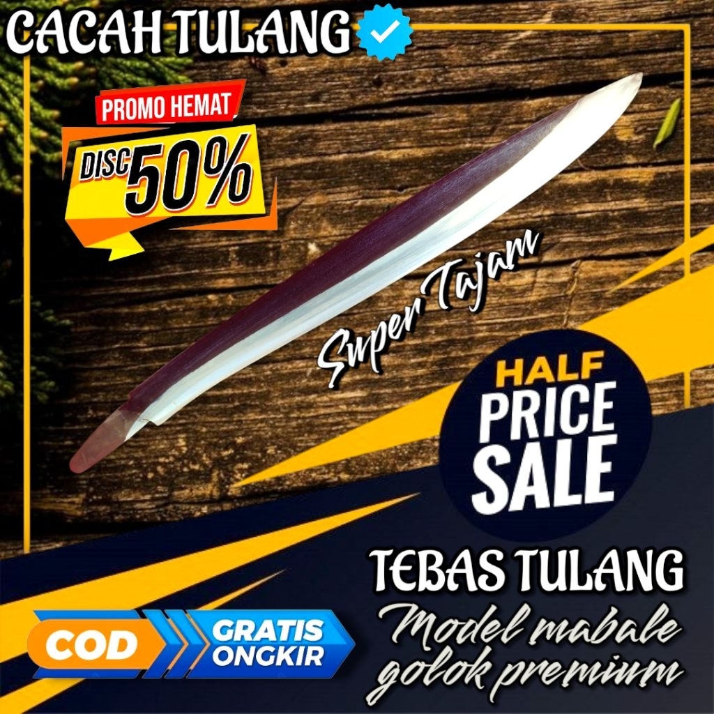 TEBAS TULANG CACAH TULANG MODEL TATOR GOLOK PREMIUM BILAH TEBAL KUAT PRESISI COCOK UNTUK KERJA BERAT
