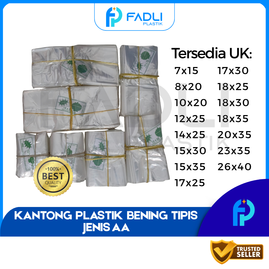 Plastik AA Bening tipis Merk Mangkok Banyak Ukuran untuk keperluan sayuran sambal dll