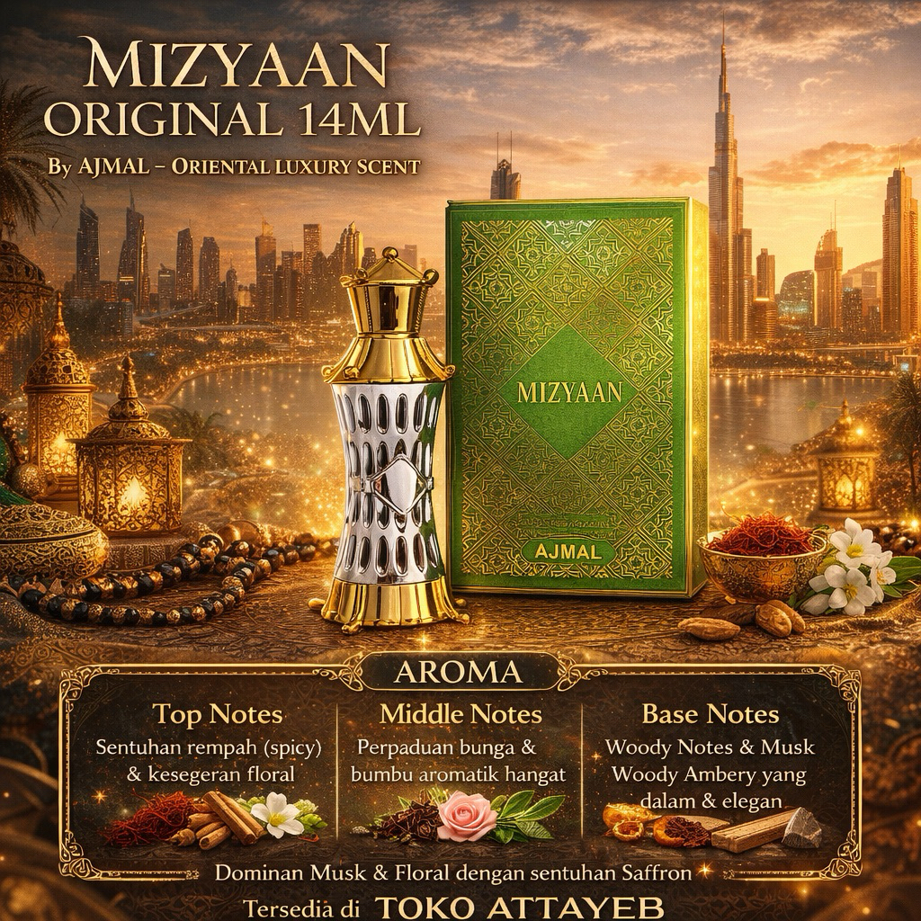 Parfum Mizyan 14ml Non Alkohol By Ajmal Unisex Perfum Original Bibit Aroma Tahan Lama MALAKI MANAM