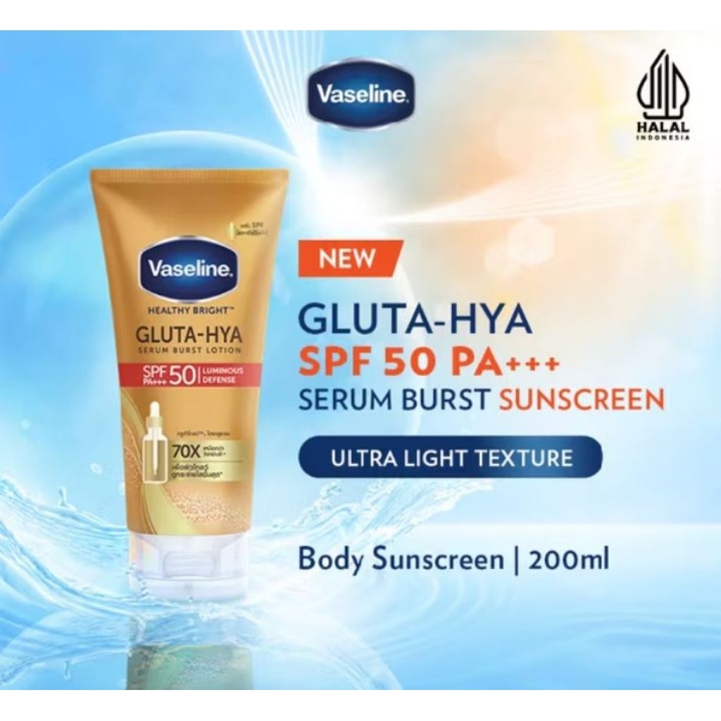 Handbody Vaseline Gluta Hya Spf 50 200 ML