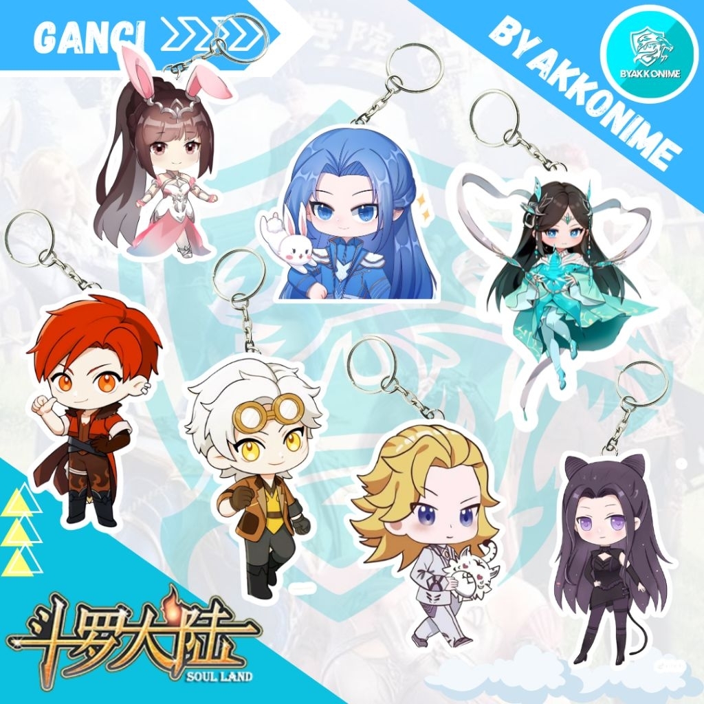 Keychain Acrylic Anime Donghua Soul Land - Tang San, Xiao Wu, Ning RongRong, Oscar, Dai Mubai, Zhu Z