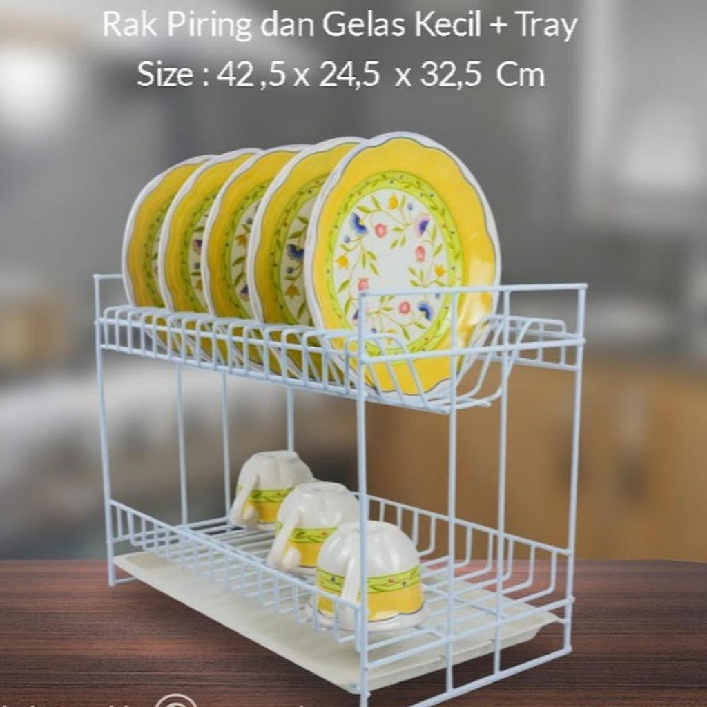 Rak piring 2 susun + nampan ROSE 394 TRAY RAK PIRING & GELAS KAWAT SUSUN 2 + NAMPAN ROSE 394 T TRAY 