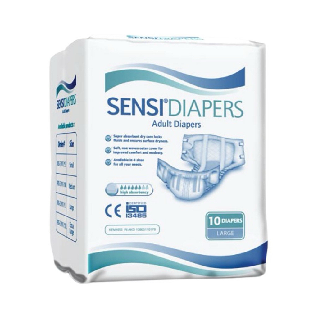 READY Sensi Diapers Size Large (L) isi 10 pcs Pampers Dewasa