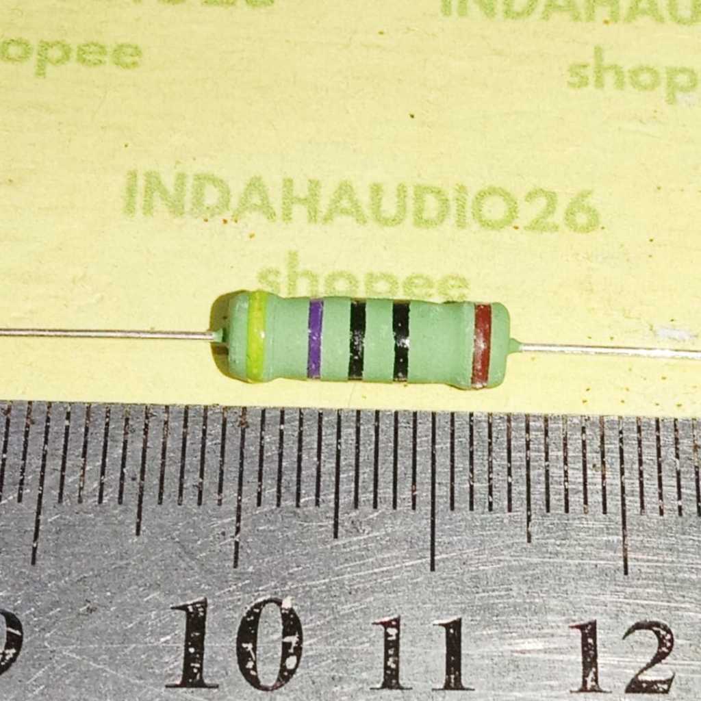 10PCS  HIJAU 470R  2W 1% METAL FILM  resistor 470r  2watt  470 ohm 2 w 2 watt 1 persen  470 r 2w IJO