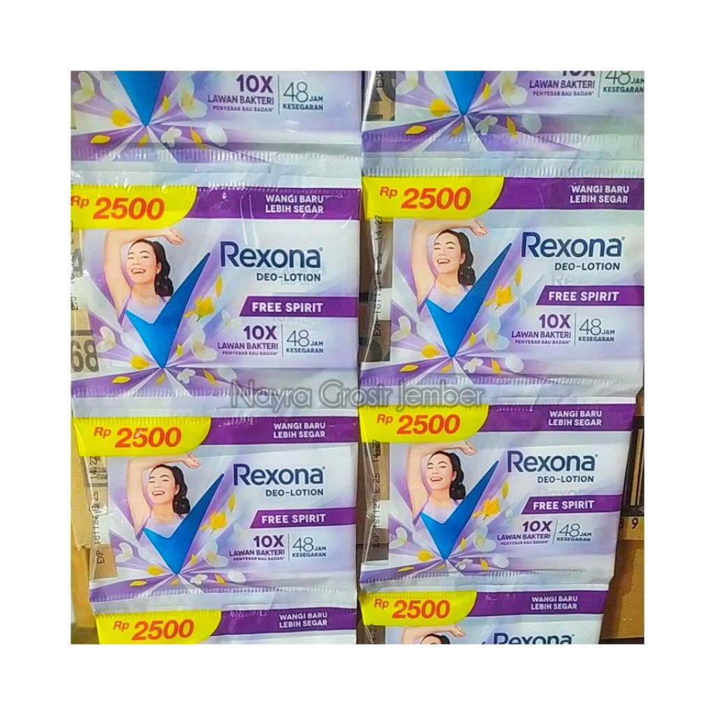 ( 1 Renteng Isi 12 ) Rexona Deo Lotion Deodorant Sachet Rentengan