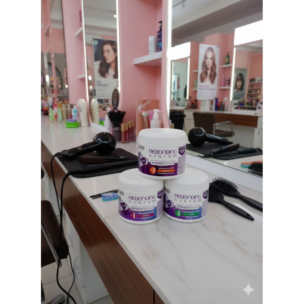 Makarizo Rebonding System - Cream Pelurus Rambut 500ml, Bebas Ammonia, Aman untuk Rambut Keriting