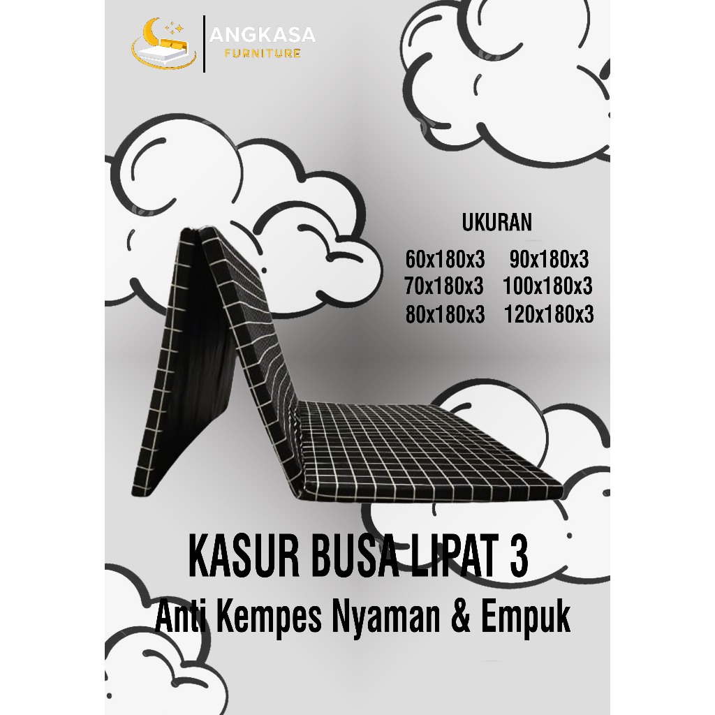[BISACOD-GRATISSONGKIR] ANGKASA KASUR LIPAT 3 TEBEL 3CM | KASUR POLYMICRO | INOAC LIPAT 3 TEBEL 3 CM