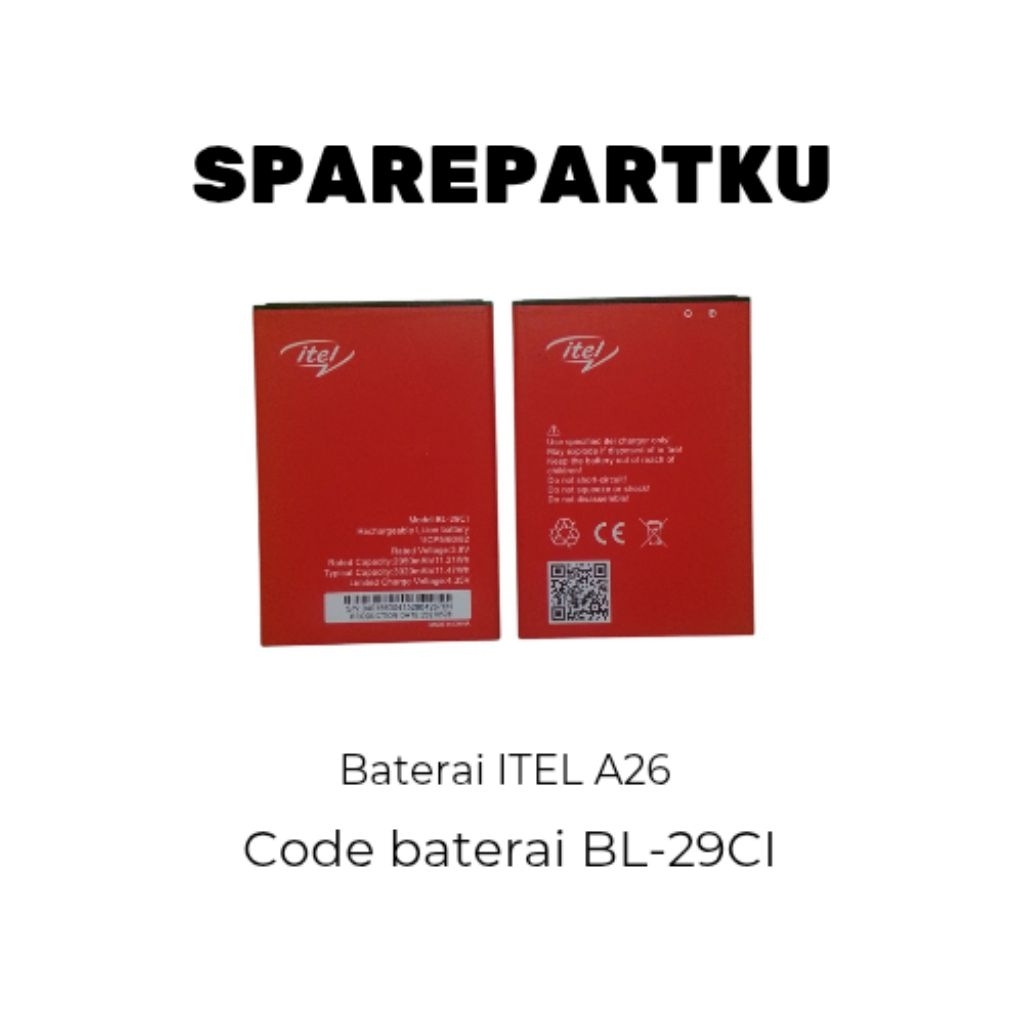 Batre Baterai Battrey ITEl A26 BL-29CI Original 100% Batre ITEl A26 BL29CI