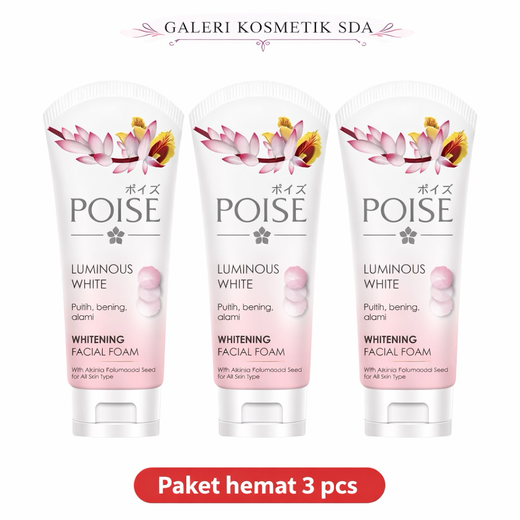 (Paket Hemat 3pcs) Sabun wajah Poise Facial Foam Whitening 100g