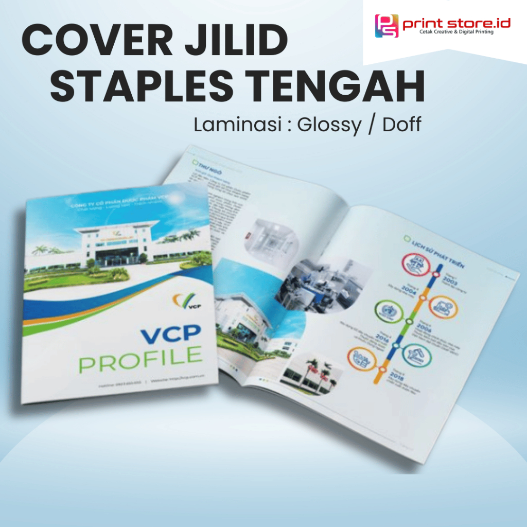 Cover Booklet Art Carton 210/260gsm Staples Tengah + Laminasi Glossy/doff