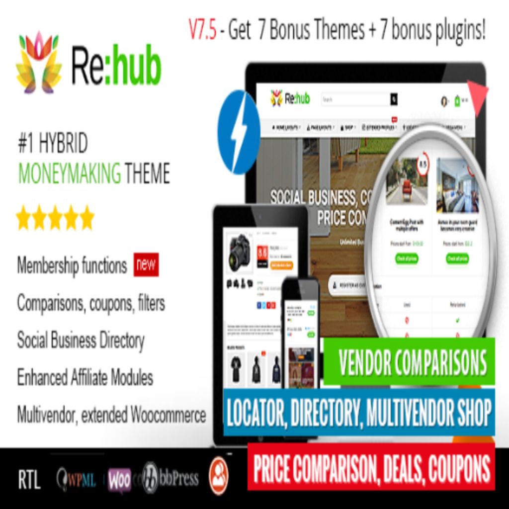 REHub - Price Comparison, Affiliate Marketing, Multi Vendors Store, Community Themes