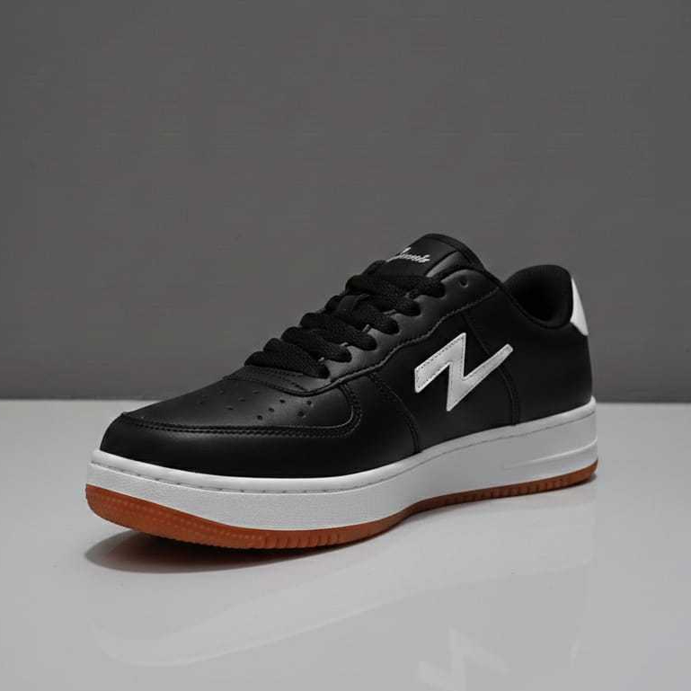 sepatu sneakers pria wanita hitam polos  sepatu casual outsol karet