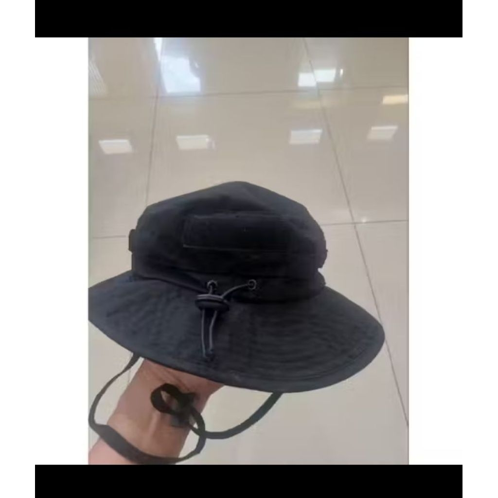 topi rimba hitam tactical jatah brimob polri/topi mancing