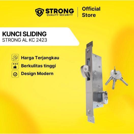 STRONG Kunci Pintu Aluminium Sliding KC 2423 Sliding Door Lock & Kunci Kait Aluminium Kunci Pintu