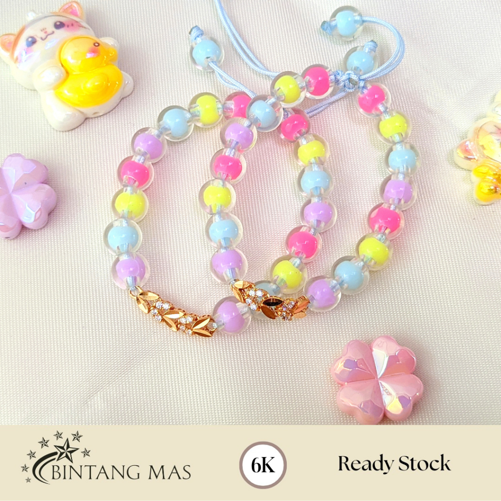 Gelang Manik - Manik Variasi Emas Model Daun Bintang Mas Ngawi