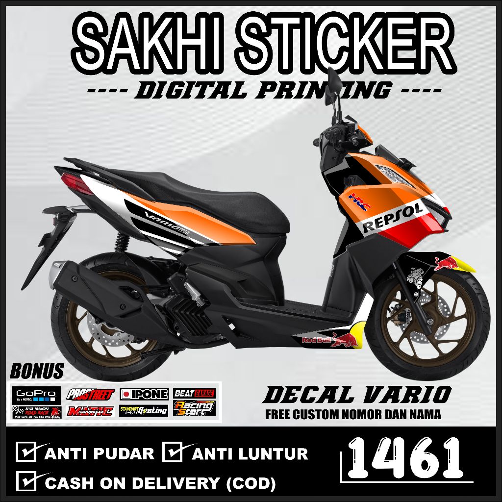 1461 Dekal Sticker VARIO NEW 160 Full Body Stiker Skotlet VARIO Desain REPSOL
