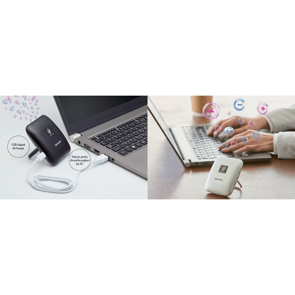 SHARP IG-NM1-B/W PERSONAL AIR PURIFIER PLASMACLUSTER 25.000 ION USB PORTABLE ORIGINAL