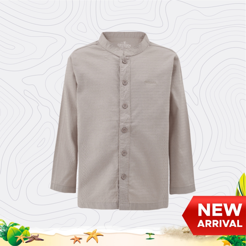 Cressida Kemeja Koko Kids Boy Gray Lengan Panjang - 1FB410G