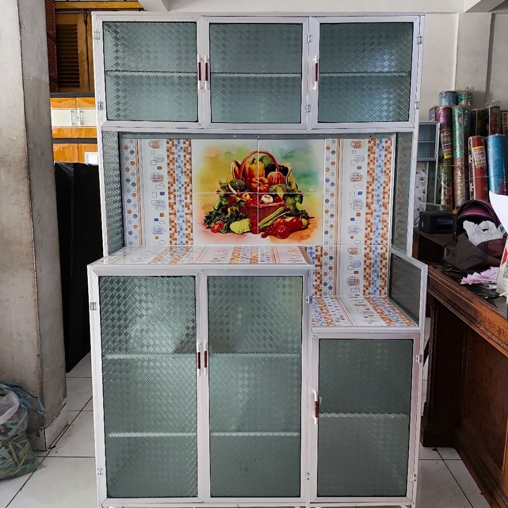 KHUSUS BANDUNG (CHAT TERLEBIH DAHULU CEK ONGKIR).Rak Piring Kaca Rak piring 2 pintu rak piring 3 pin