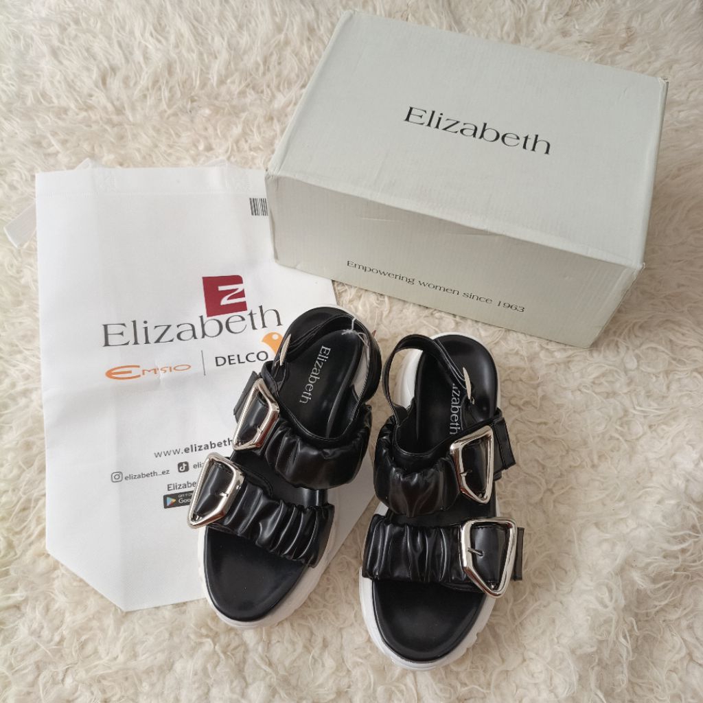 Elizabeth sepatu sandal platform size 38 new wedges Elizabeth Shoes – Sandal Sling Casual 0468-0298