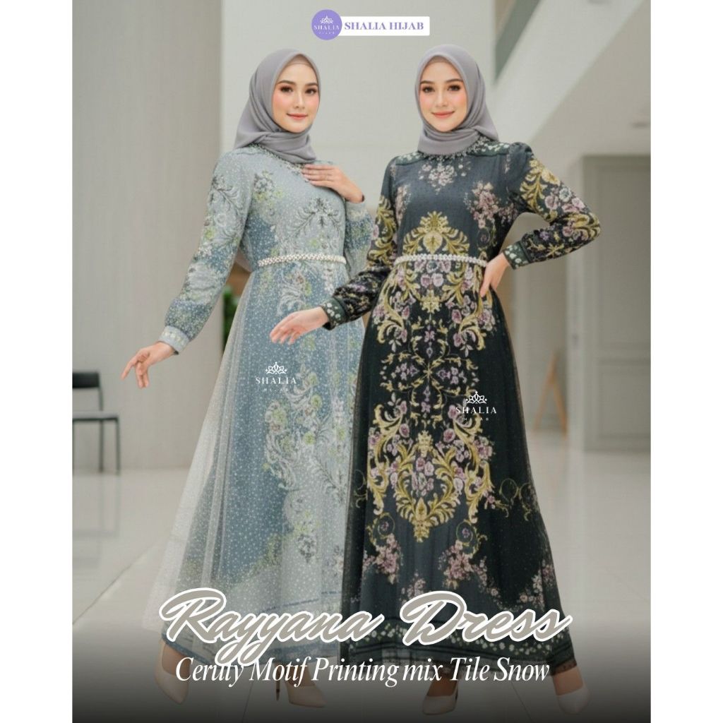 Shalia Hijab - RAYYANA DRESS  [ FREE BELT] | Gamis Lebaran 2026 Kekinian | Gamis Pesta Elegan