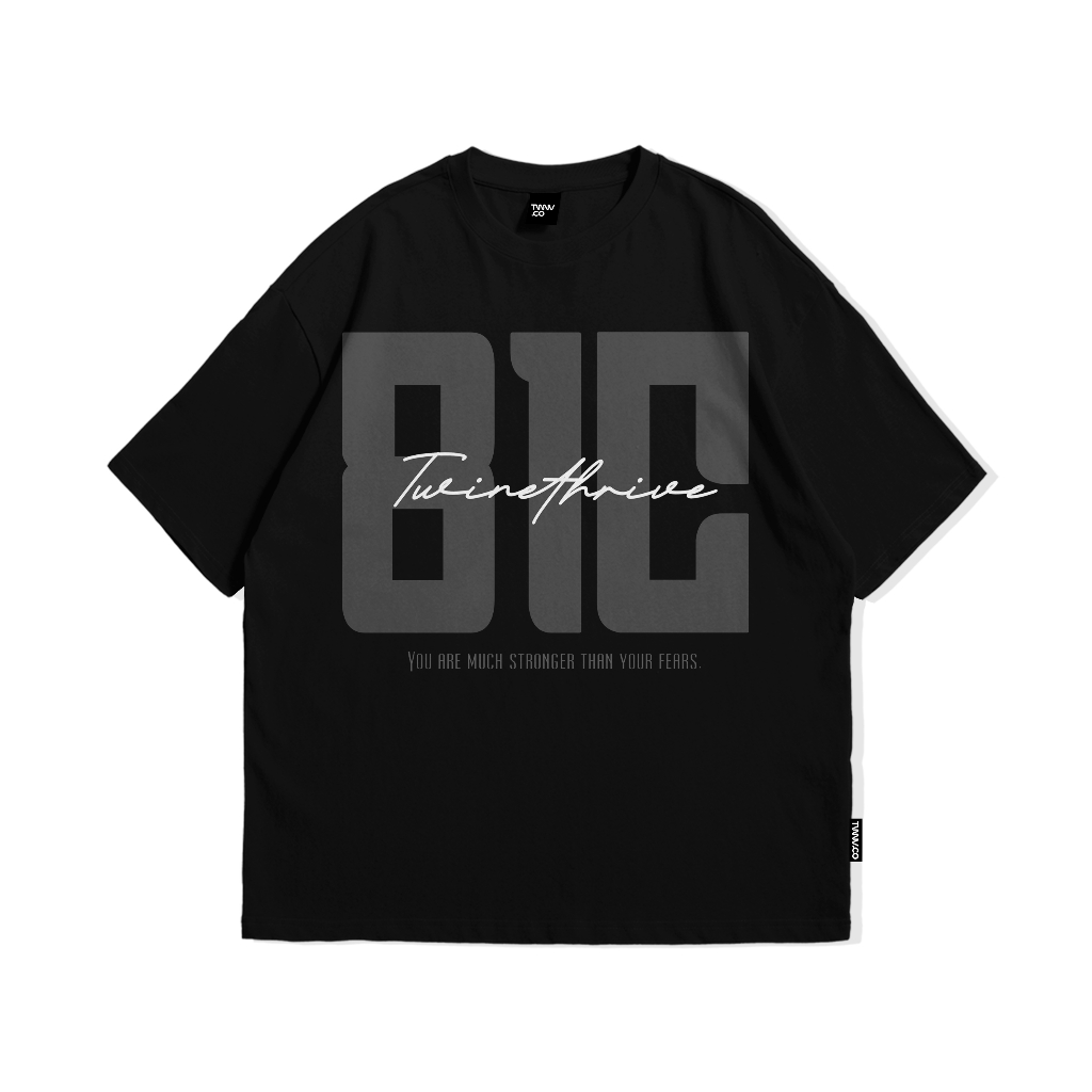 TWINETHRIVE T-Shirt Oversized Black 81C || Kaos Oversize Pria & Wanita Oversized