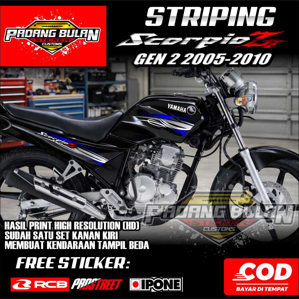 STRIPING YAMAHA NEW SCORPIO Z GEN 2 2005-2010 / STRIPING VARIASI NEW SCORPIO Z GEN 2 MOTIF ABSTRAK
