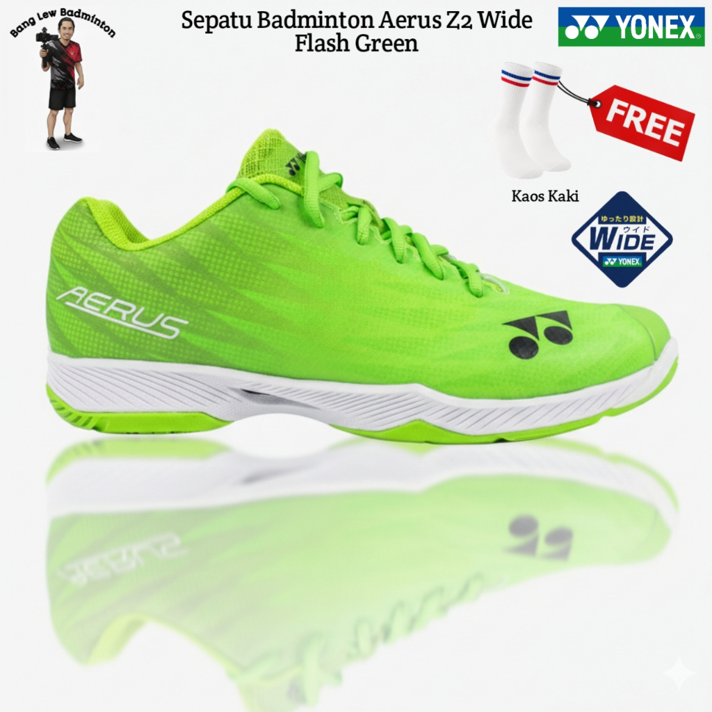 Yonex Sepatu Badminton Aerus Z2 Flash Green Wide