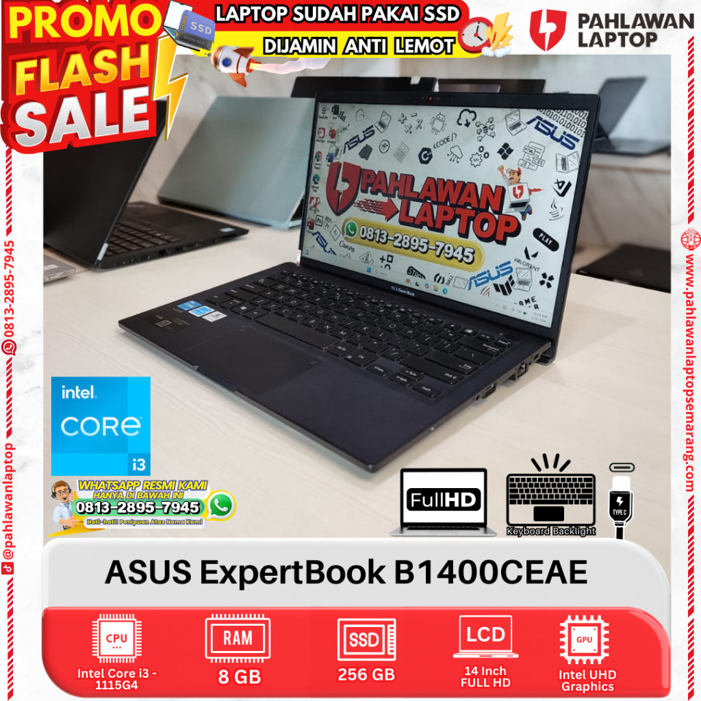 LAPTOP ASUS ExpertBook B1400CEAE Core i3 GEN 11 RAM 8GB SSD 256GB