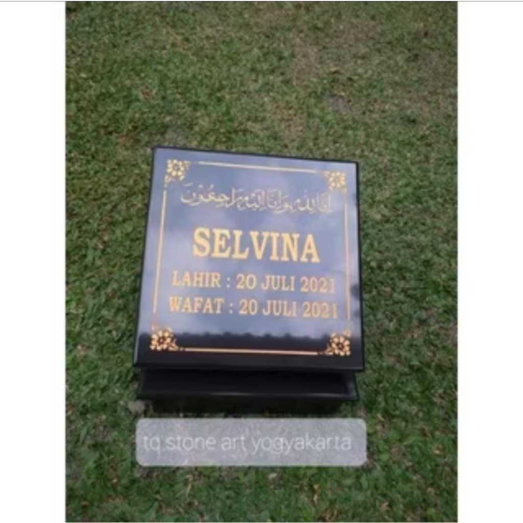 NISAN MAKAM UNTUK ANAK MINIMALIS UKURAN 20X20 BAHAN FULL GRANITO, HARGA SUDAH TERMASUK PACIKNG KAYU