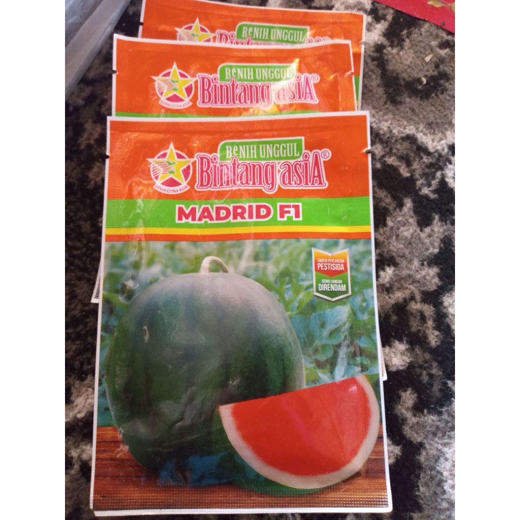Benih semangka Madrid F1 - benih Madrid F1 bintang asia original kulit gelap