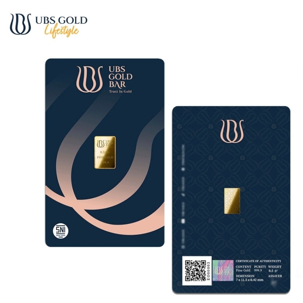 Logam Mulia UBS 0,5 Gram -Emas Batangan, Sertifikat Resmi