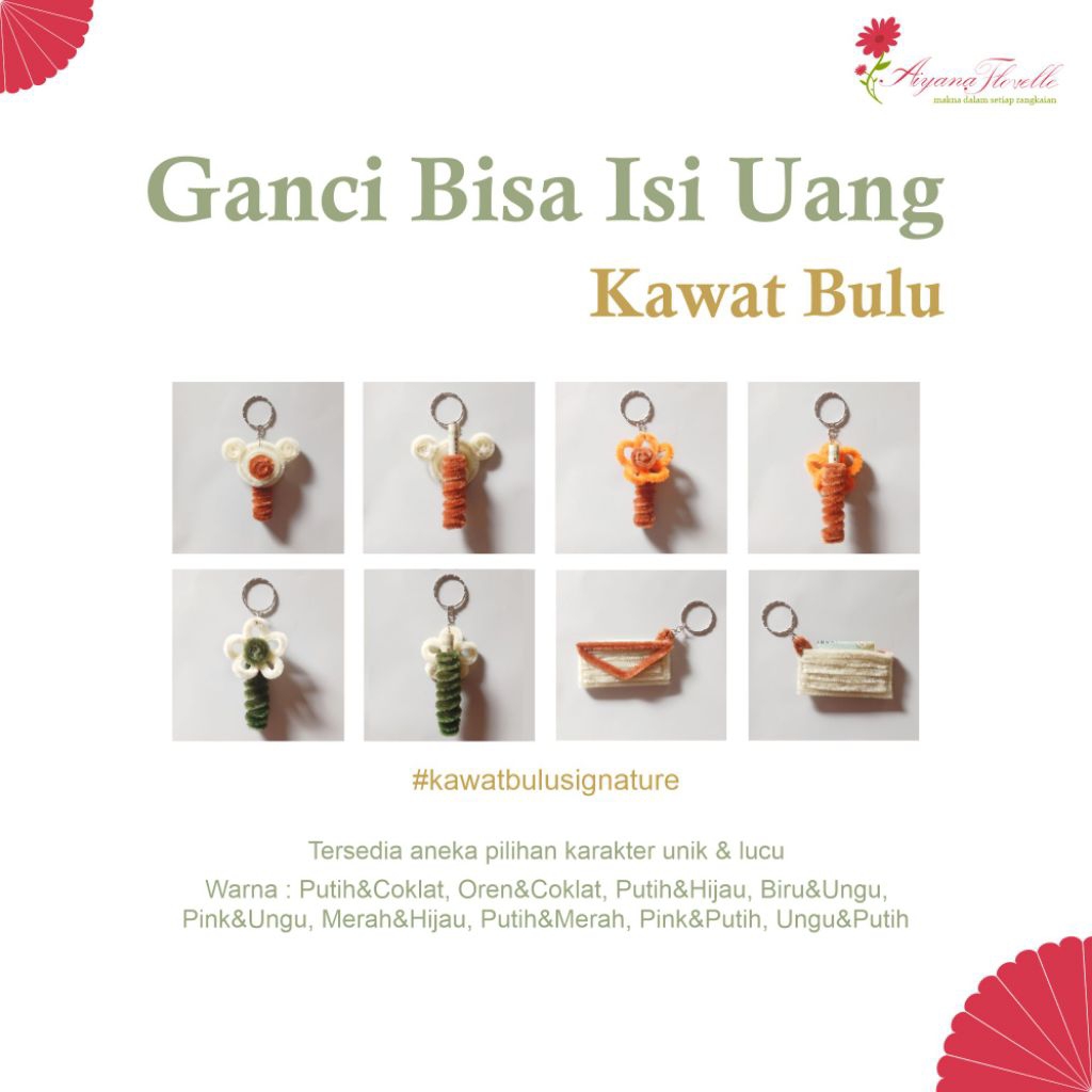 Gantungan Kunci Kawat Bulu Bisa Isi Uang | Ganci Uang THR | Ganci Angpao | Hadiah Lebaran