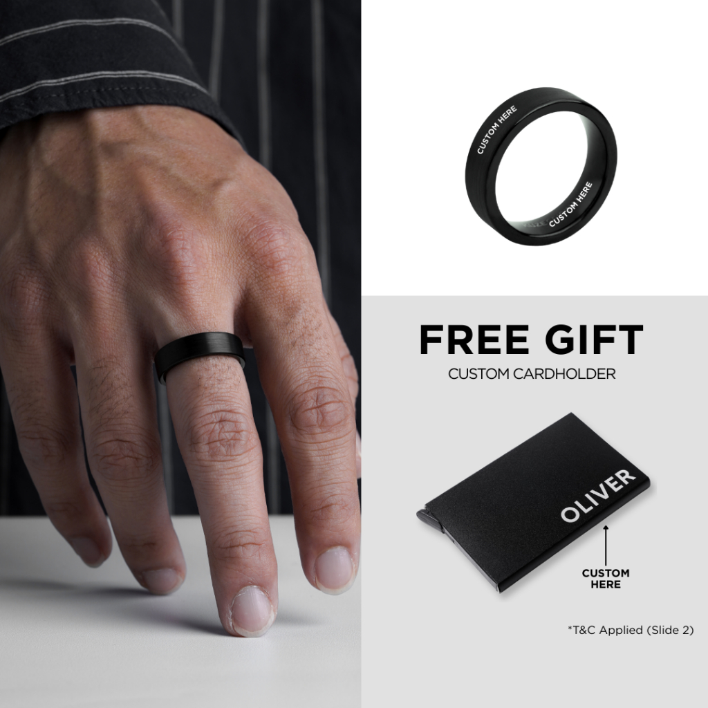Kuze Original Cincin Tungsten Anti Gores & Anti Karat Stylish Minimalis - Calvin Ring